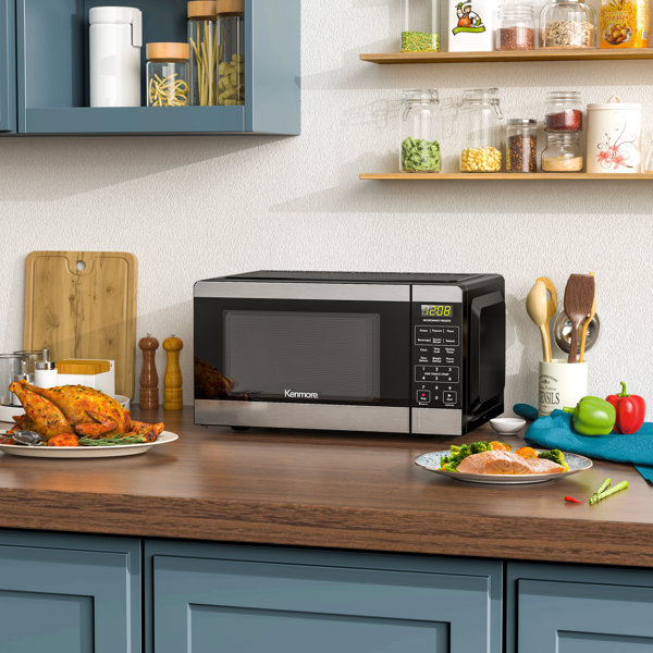 Kenmore Countertop Microwave Oven, 6 Preset Cooking Programs, 0.9 Cu Ft, 900w, Stainless Steel
